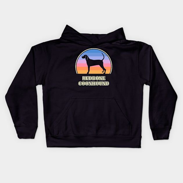 Redbone Coonhound Vintage Sunset Dog Kids Hoodie by millersye